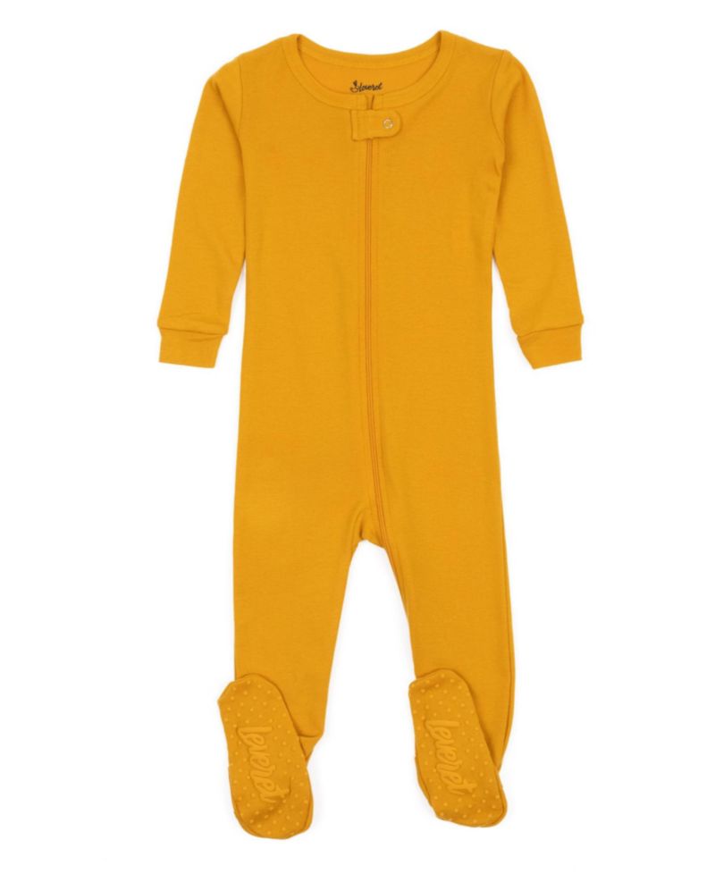 Toddler Matching Family One Piece Footed Cotton Long Sleeve Solid Color Pajamas 2T-5T