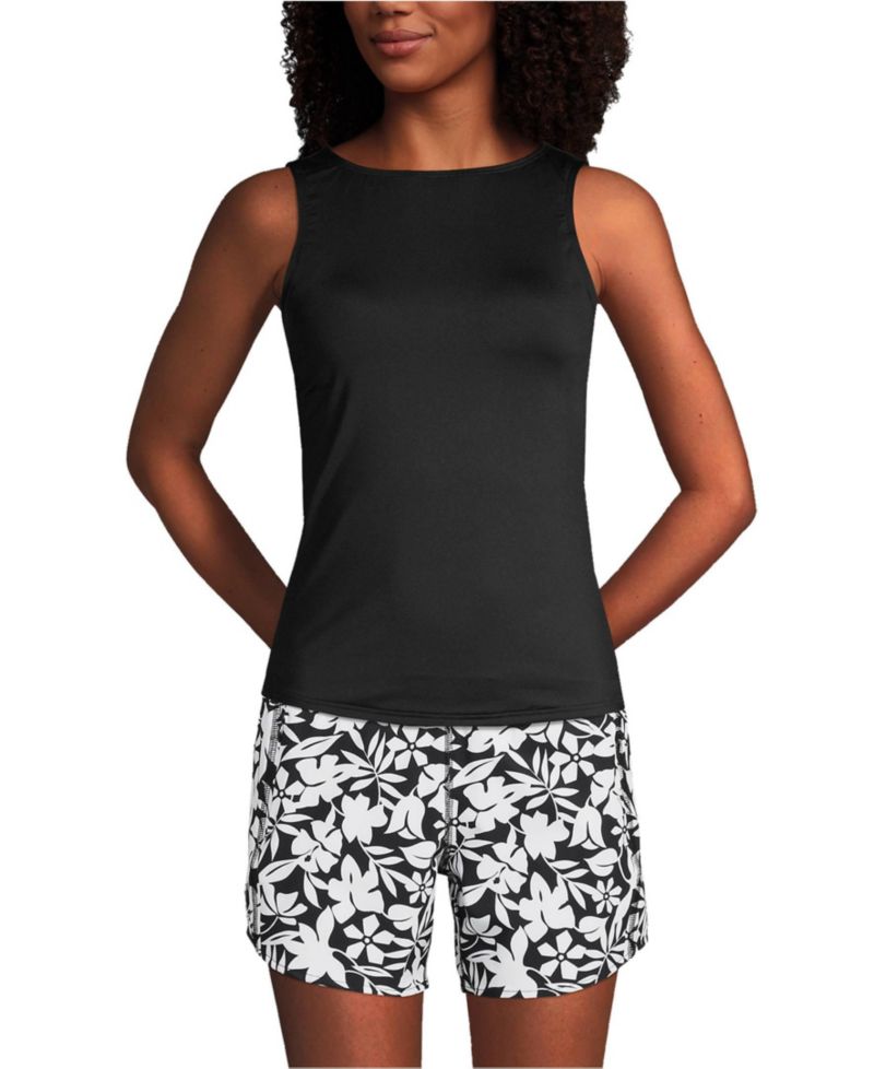 Women's Mastectomy High Neck UPF 50 Sun Protection Modest Tankini Swimsuit Top
