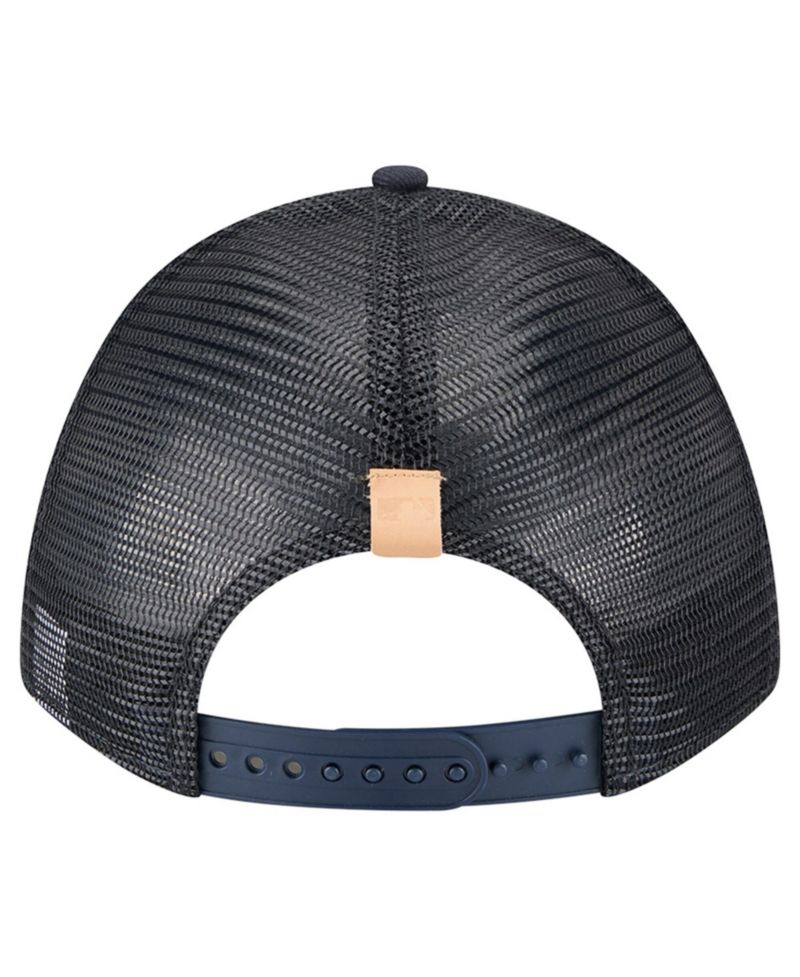 Men's Stone/Navy Houston Astros Text A-Frame Trucker 9FORTY Hat