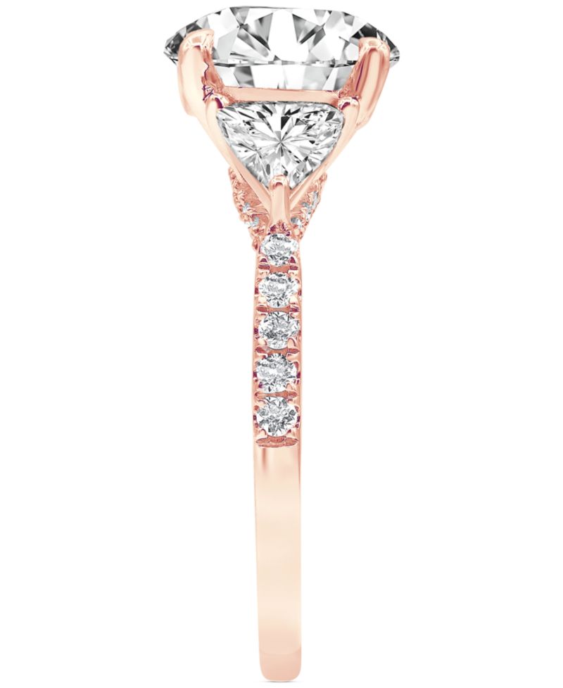 Certified Lab Grown Diamond Round Three Stone Bridal Set (4-1/4 ct. t.w.) in 14k Gold