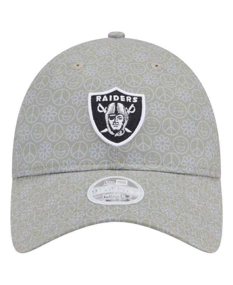 Women's Silver Las Vegas Raiders Smiley 9TWENTY Adjustable Hat
