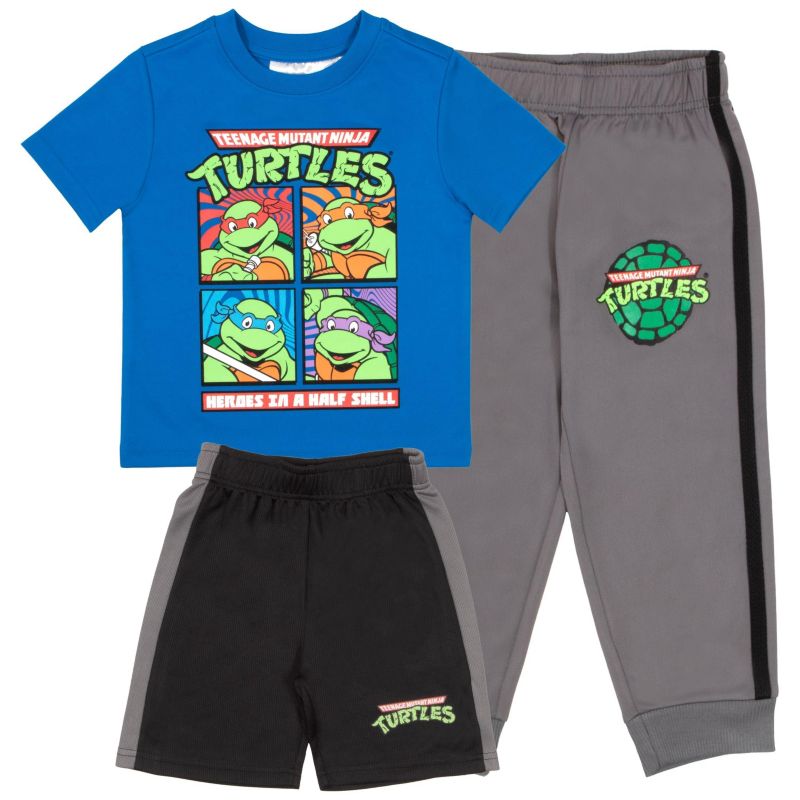 Toddler Boys 2T -12 3 Piece T-Shirt, Shorts and Jogger Pants Set