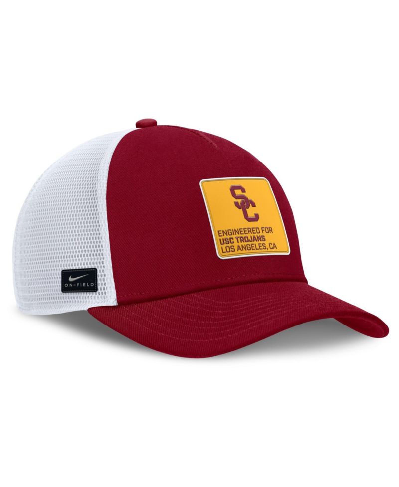Men's Cardinal/White USC Trojans 2025 On-Field Rise Engineered Trucker Adjustable Hat