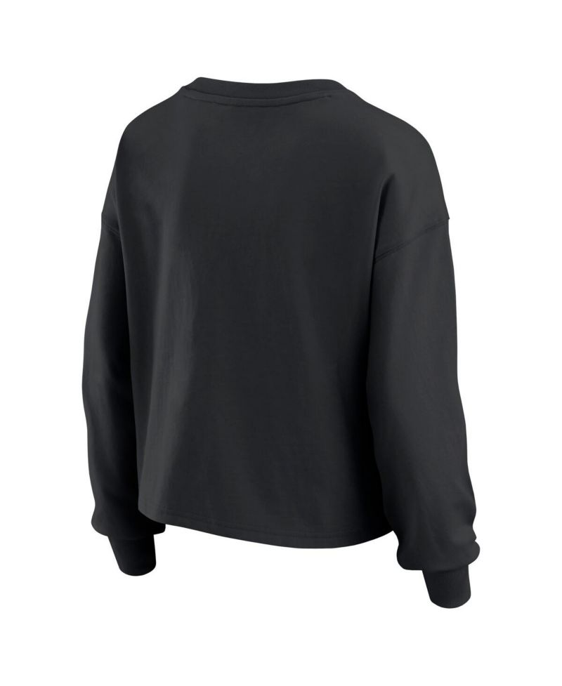 Women's 2-Piece Black Las Vegas Raiders Heavy Rugby Jersey Long Sleeve T-Shirt and Shorts Lounge Set