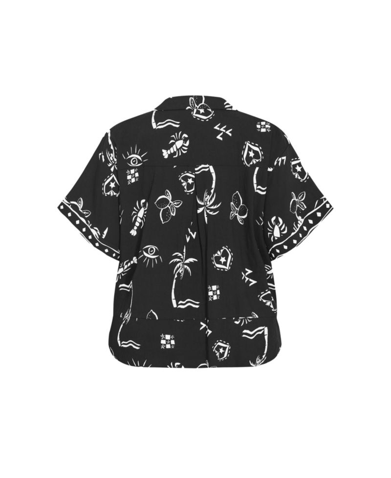 Plus Size Resort Border Print Shirt