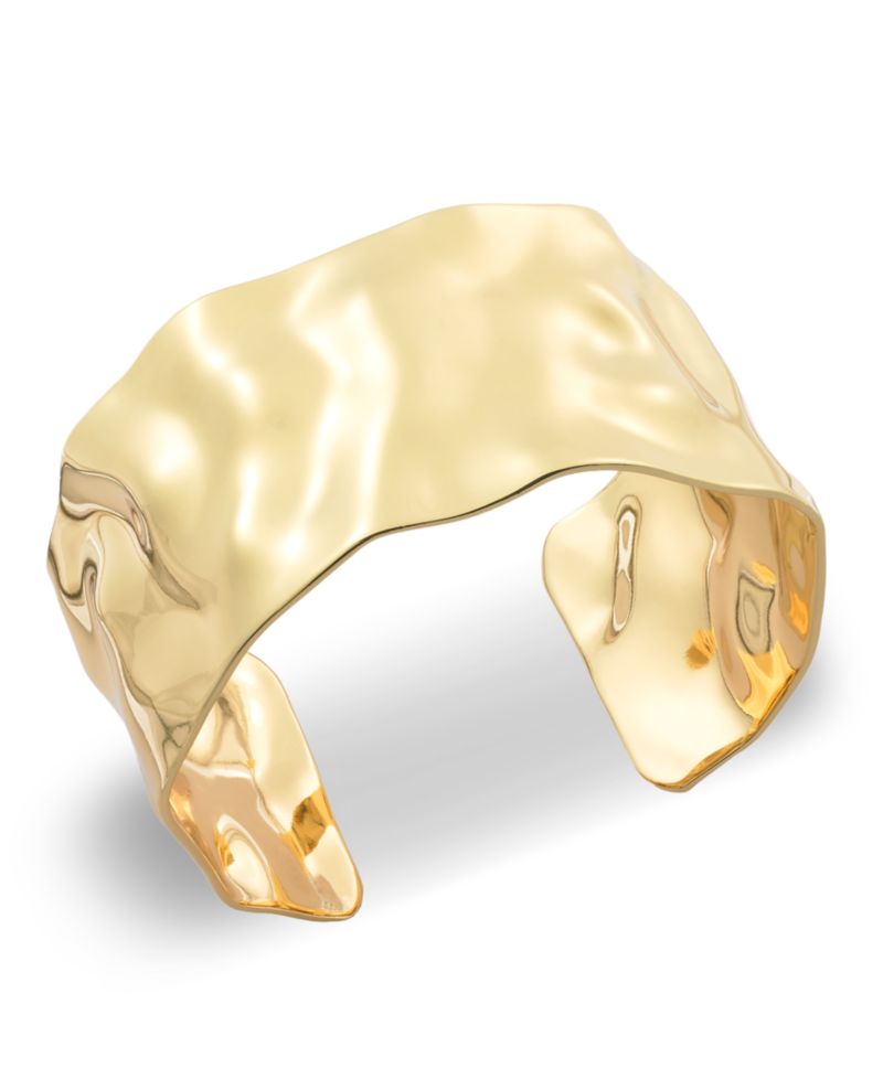 Gold-Tone Hammered Cuff Bracelet