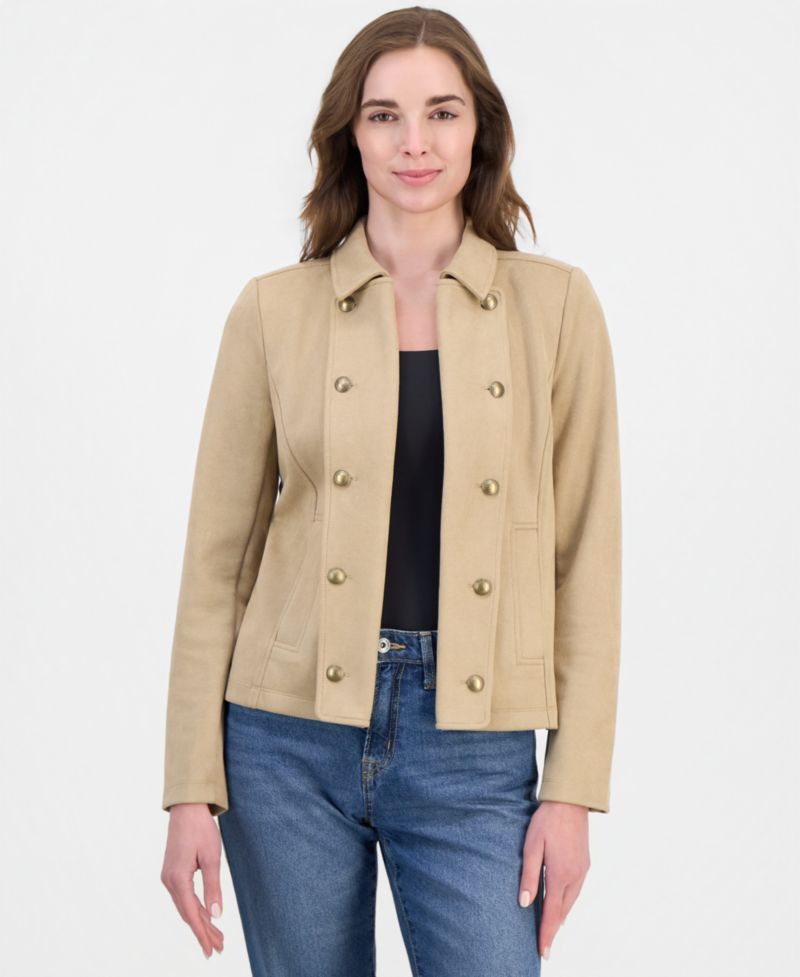 Women's Faux-Suede Captain's Jacket