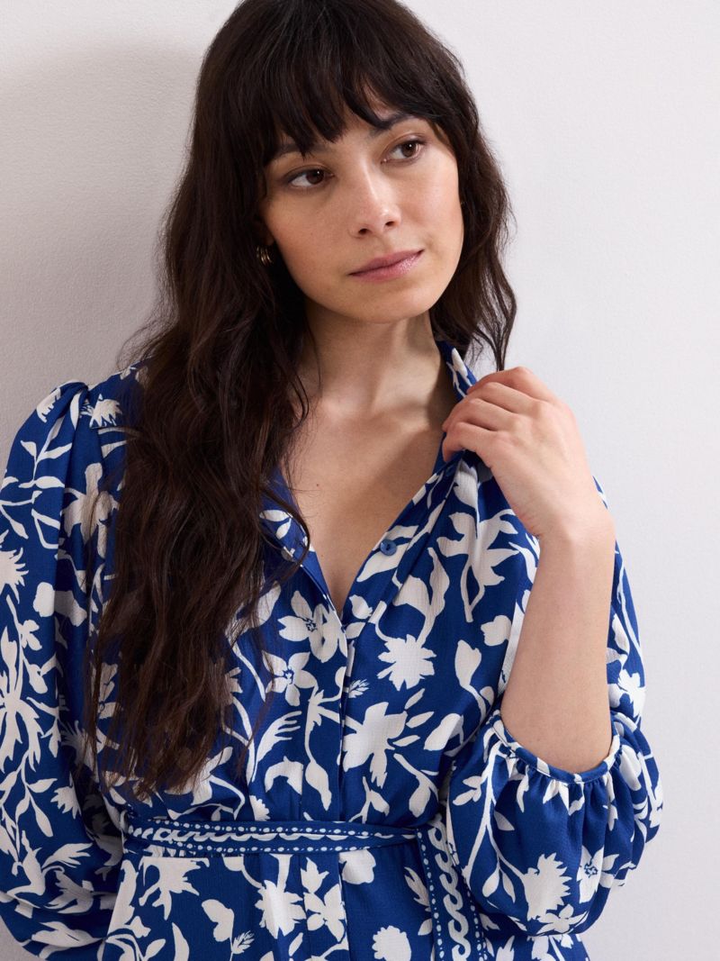 Women's Floral Print Shirt Dress