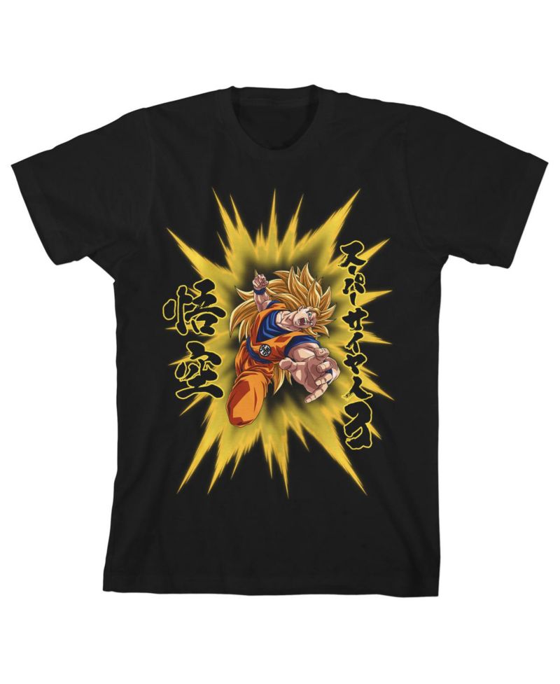 Dragon Ball Super Goku Super Saiyan Charge Youth Black T-shirt