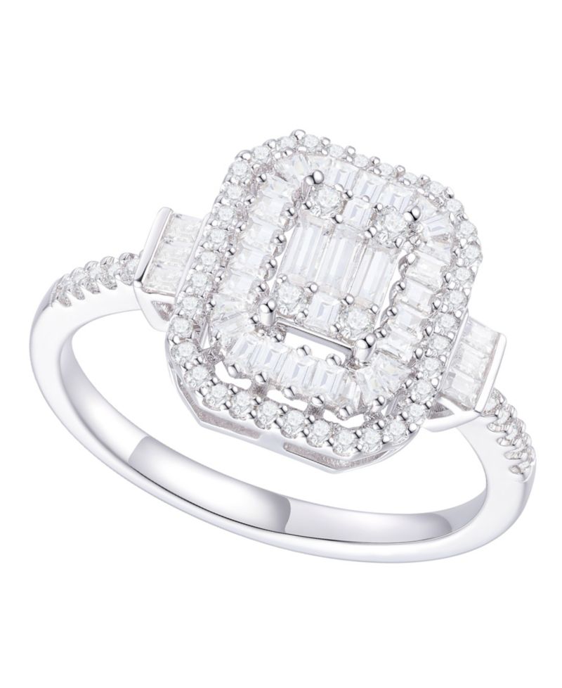 Diamond Baguette & Round Ring (1/2 ct. t.w.) in 14K White Gold (also in 14K Yellow Gold)