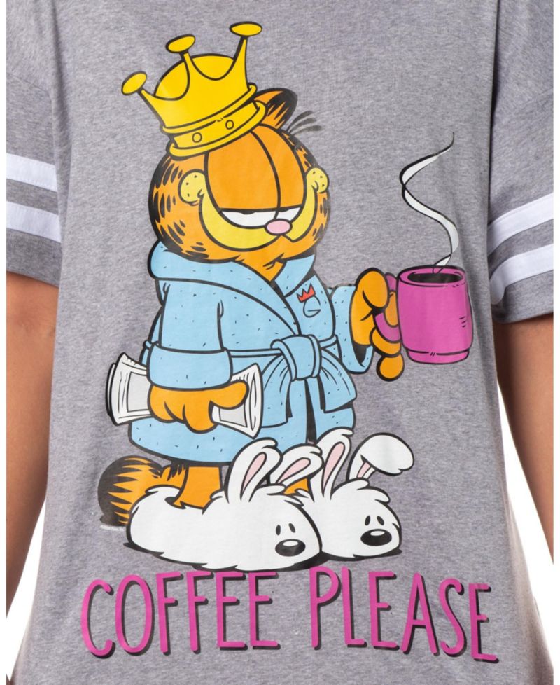 Women's Comic Coffee Please Nightgown Pajama Shirt Dress For Adults