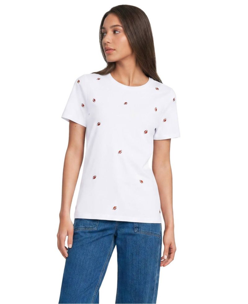 Women's Supima Cotton Embroidered Relaxed-Fit T-Shirt