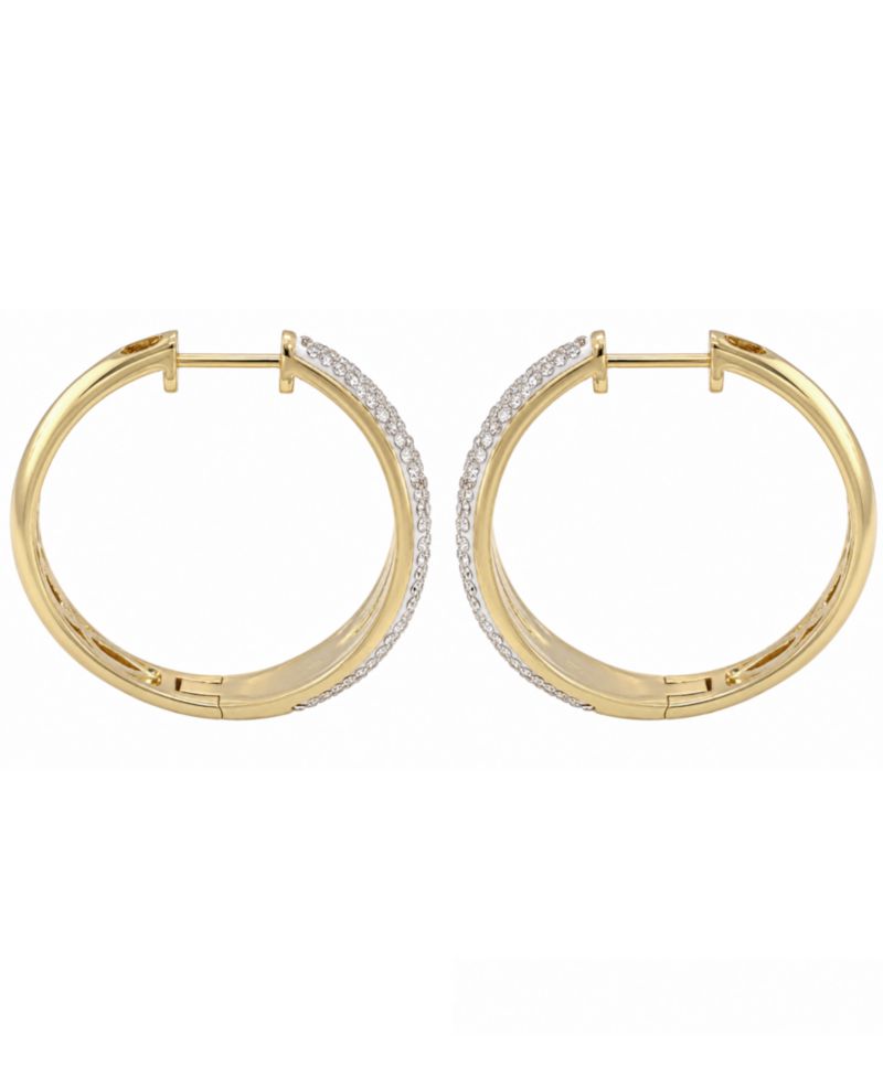 Crystal Split Texture Hoop Earrings