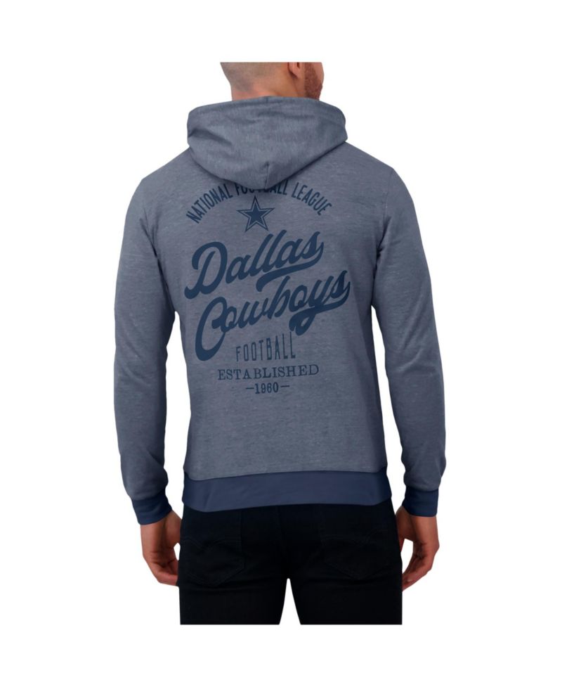 Men's Navy Dallas Cowboys Tonal Knit Pullover Hoodie