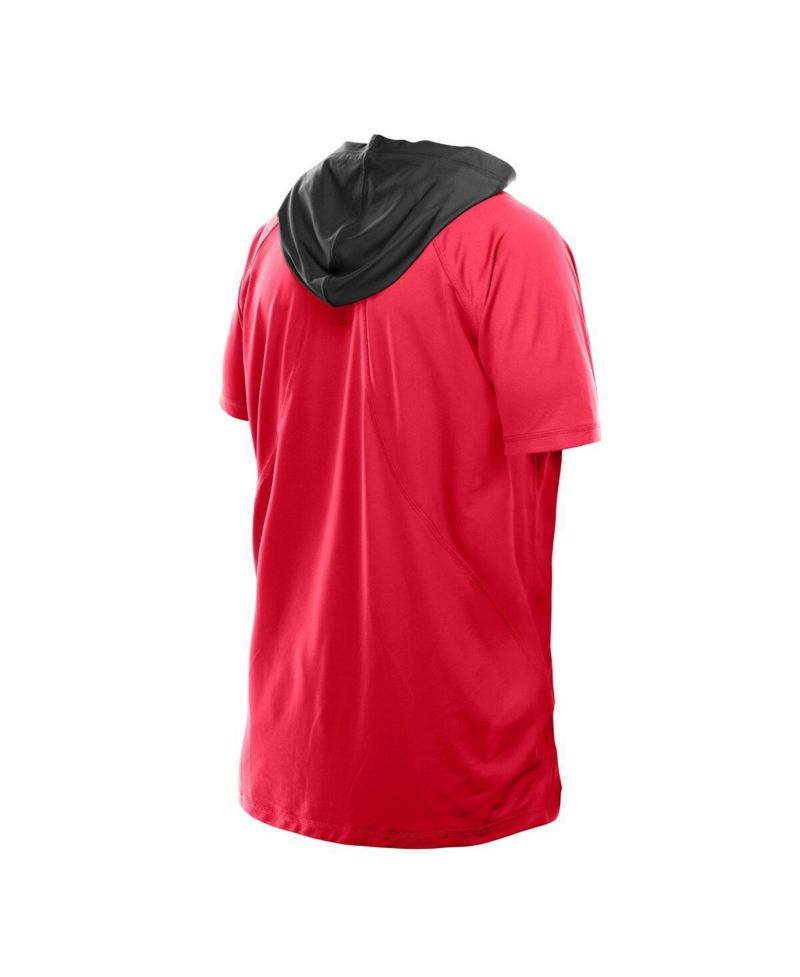 Men's Red Tampa Bay Buccaneers Combine Authentic Hooded Raglan Short-Sleeve T-Shirt