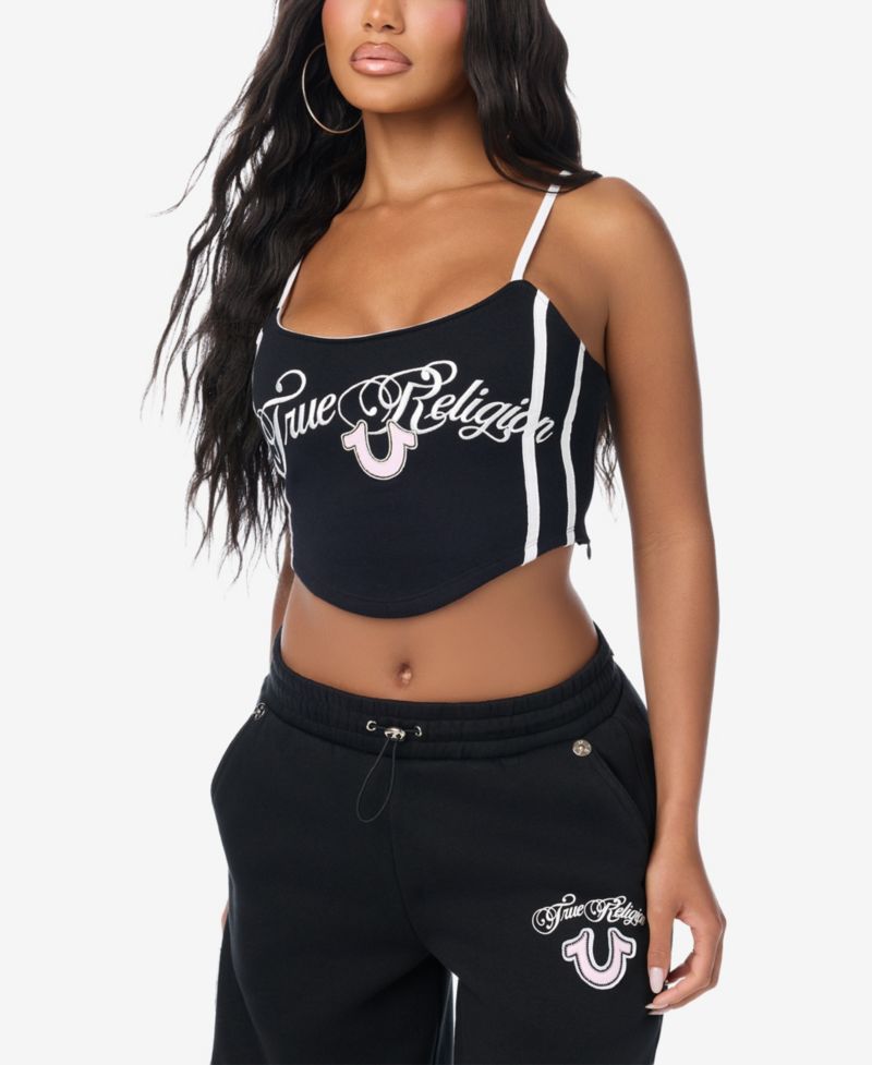 Women's Embroidery Fleece Bustier Top