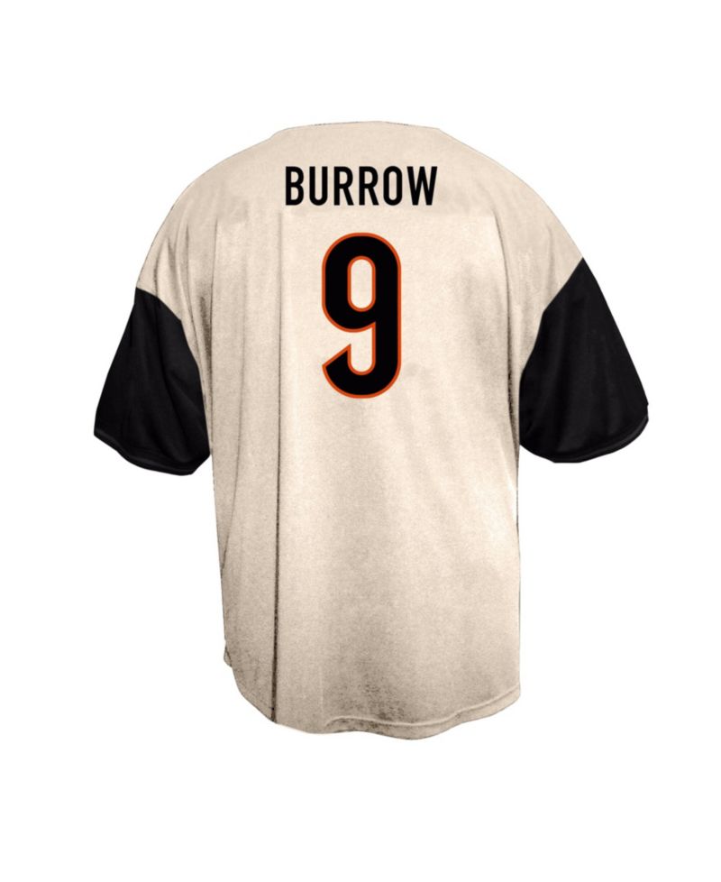 Men's Joe Burrow Cream Cincinnati Bengals Big & Tall Baseball Button-Up Shirt