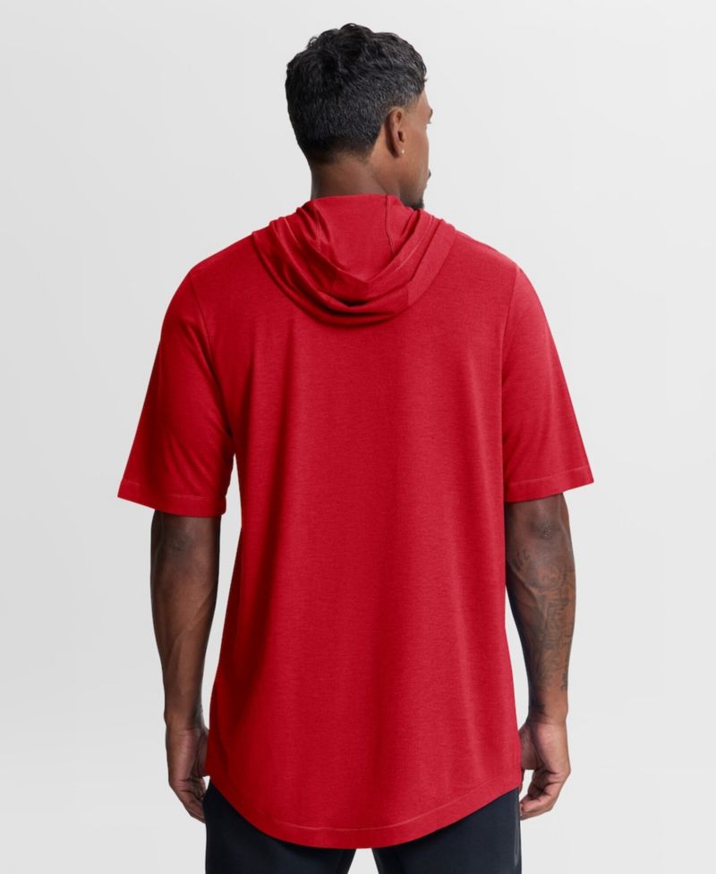 Men's Red Philadelphia Phillies Arched Wordmark Tri-Blend Hooded T-Shirt