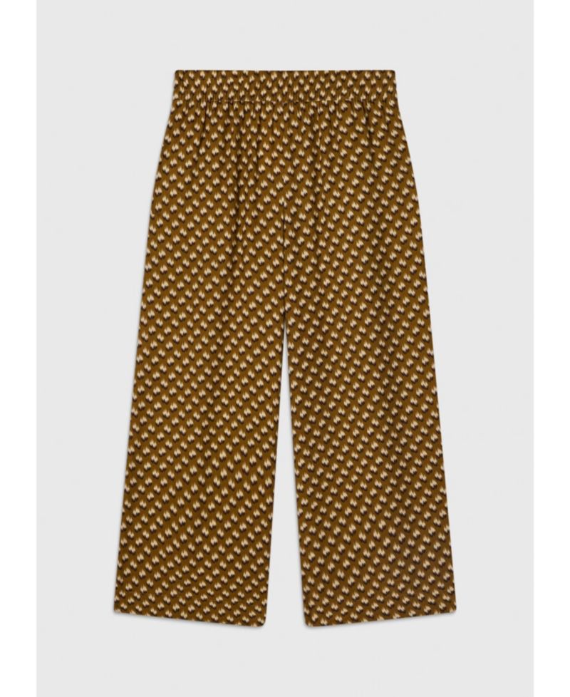 Women's Ikat-Print Wide-Leg Cropped Trouser