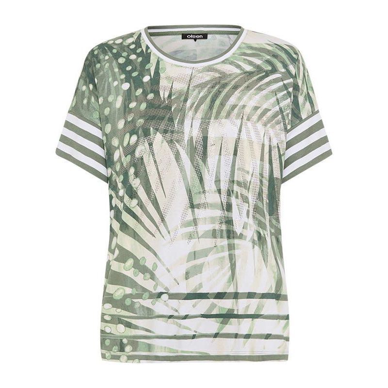 Women's Abstract Palm Print T-Shirt