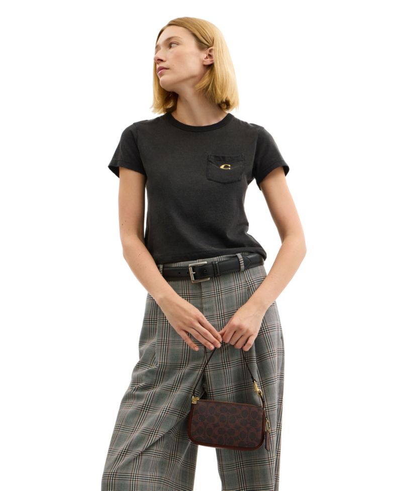 Plaza Mini Signature Canvas Slim Shoulder Bag 18