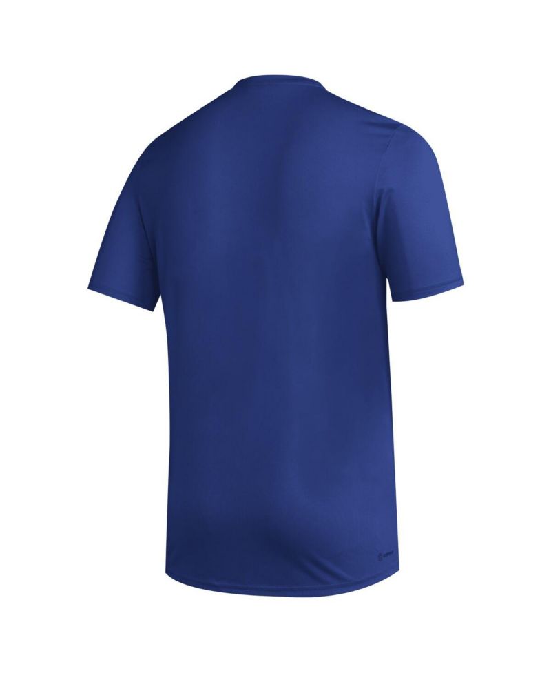 Men's Royal Kansas Jayhawks Primary Locker Logo Pre-Game AEROREADY T-Shirt