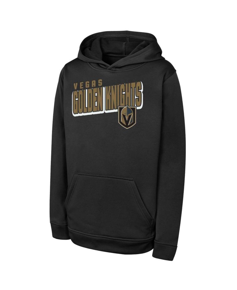 Big Boys and Girls Black Vegas Golden Knights Cyber Punk Performance Hoodie