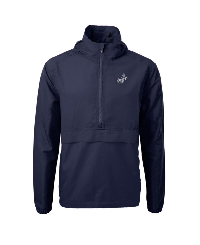 Men's Navy Los Angeles Dodgers Charter Anorak Half-Zip Hoodie Jacket