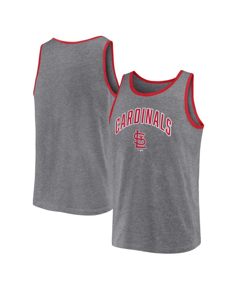 Men's Heather Gray St. Louis Cardinals Primary Tank Top