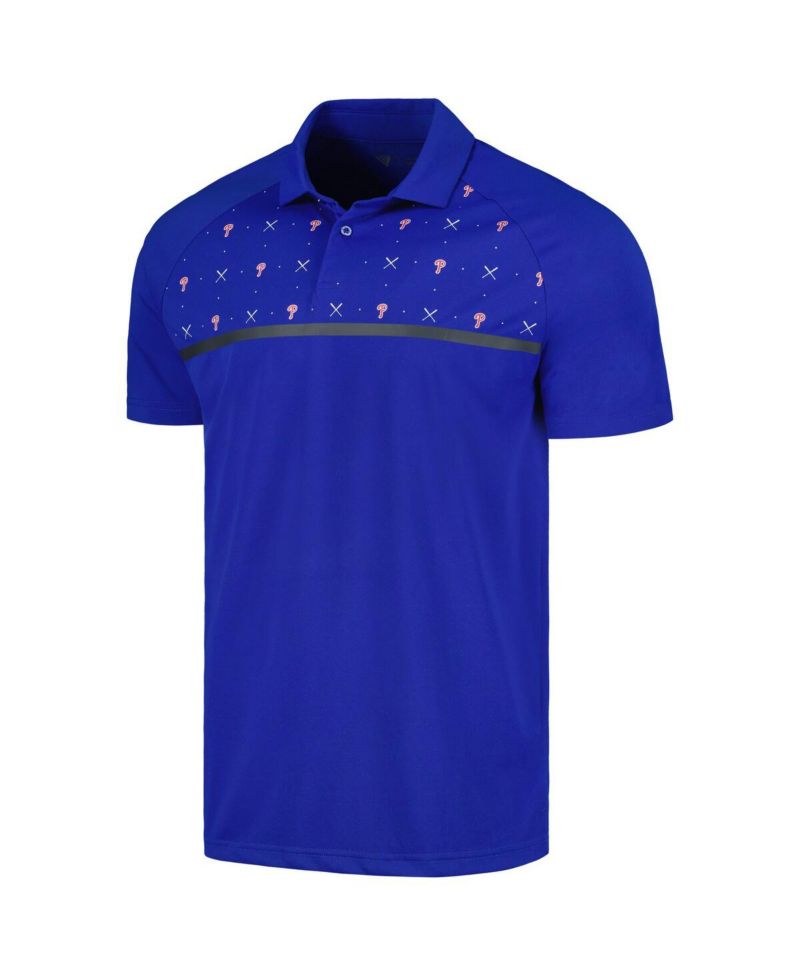 Men's Royal Philadelphia Phillies Sector Batter Up Raglan Polo Shirt