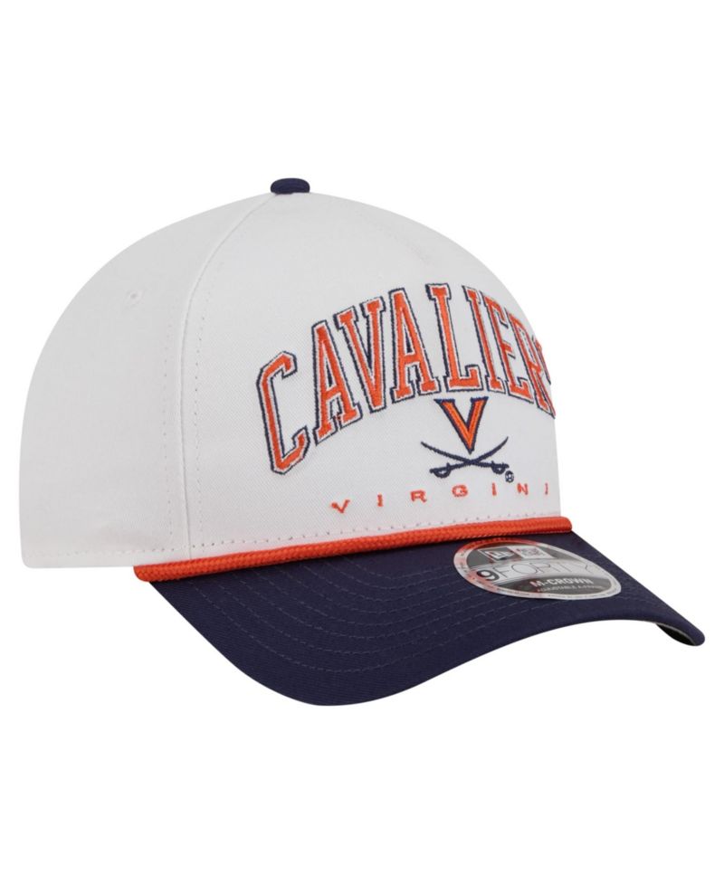 Men's White/Navy Virginia Cavaliers Arch Two-Tone Rope 9FORTY A-Frame M-Crown Adjustable Hat