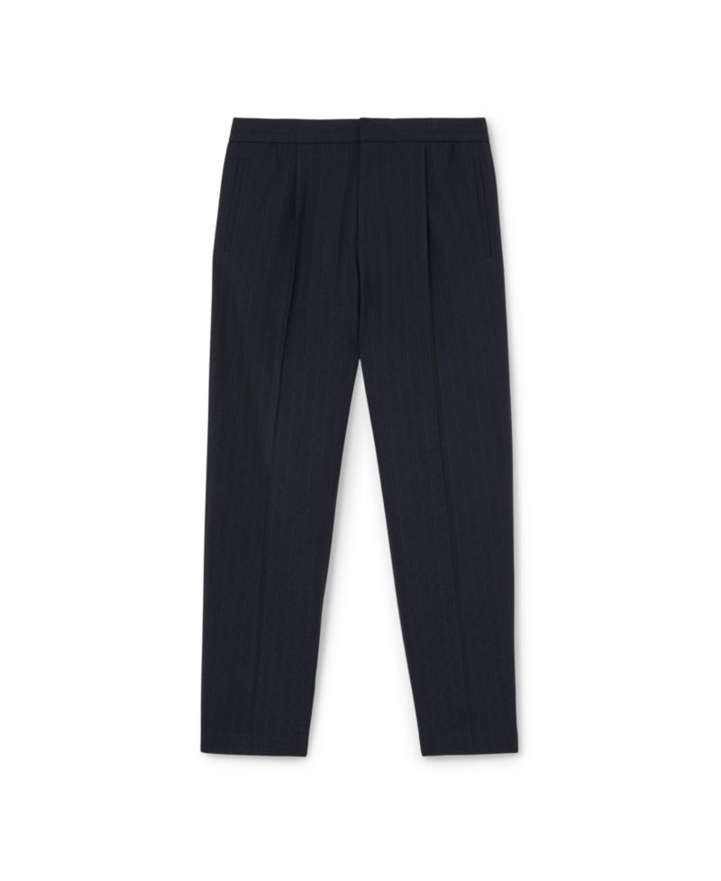 Men's Sidney Trouser Stripe Tapered Pleated Pants