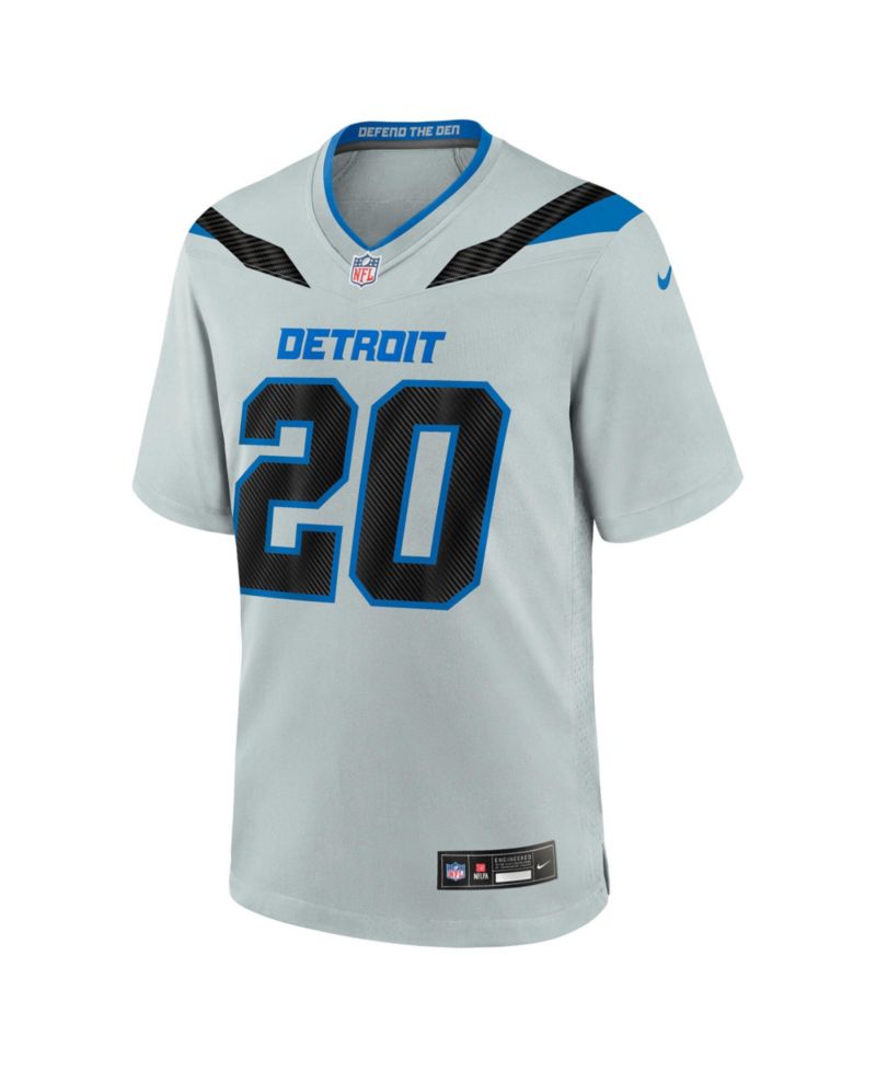 Men's Barry Sanders Silver Detroit Lions 2026 Rivalries Collection Game Jersey