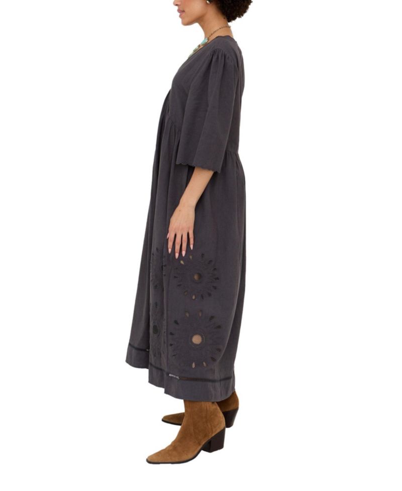 Women's Ibiza Smock Embroidered Midi Dress