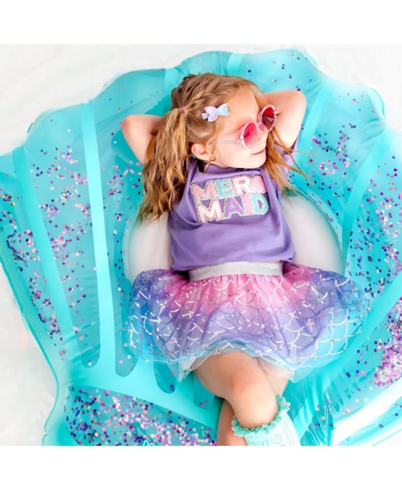 Little and Big Girls Sparkling Mermaid Tutu Skirt