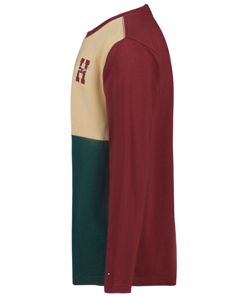 Boys' 2T-7 Quad Pieced Color-Block Long-Sleeve T-Shirt
