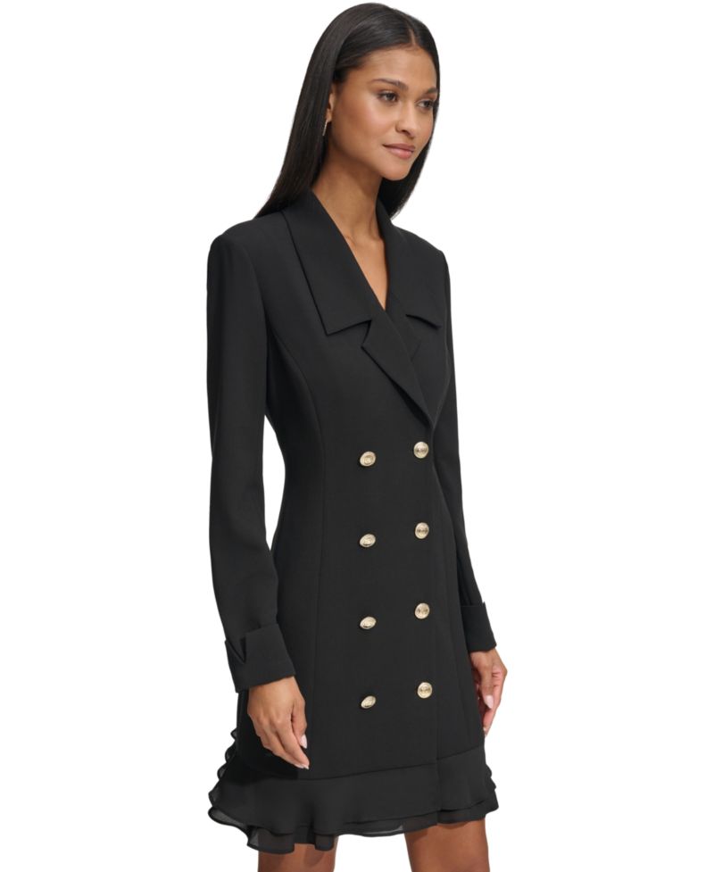 Women's Chiffon-Hem Blazer Dress