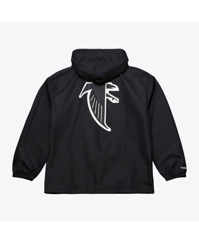 Men's Black Atlanta Falcons Coaches Full-Snap Hooded Windbreaker Jacket