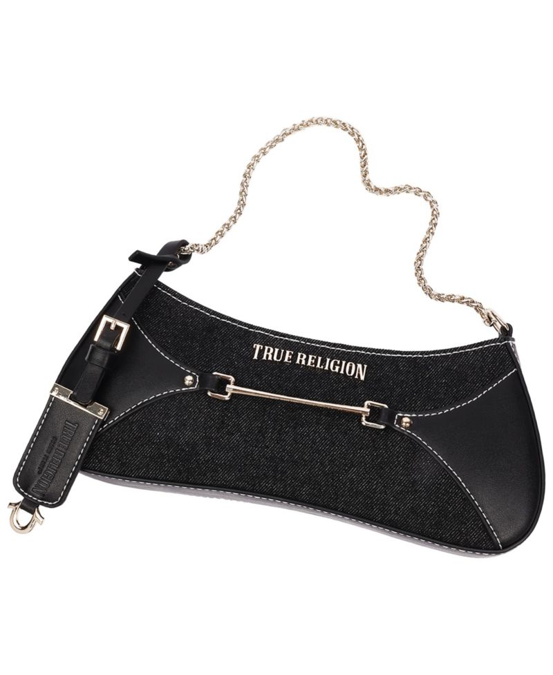 Women's Zip Top Denim Shoulder Bag