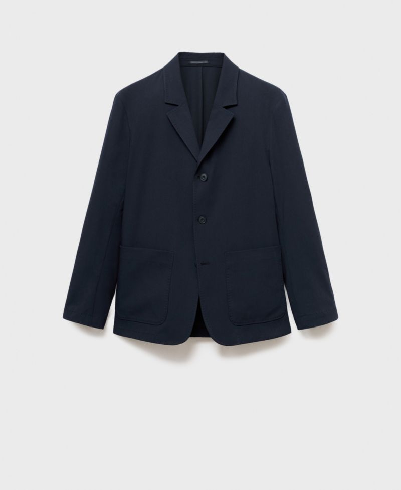 Men's Pockets Slim-Fit Suit Jacket