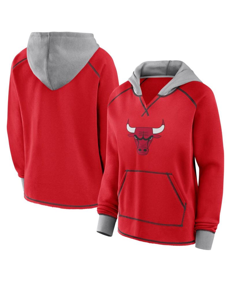 Women's Red Chicago Bulls Boom Pullover Hoodie