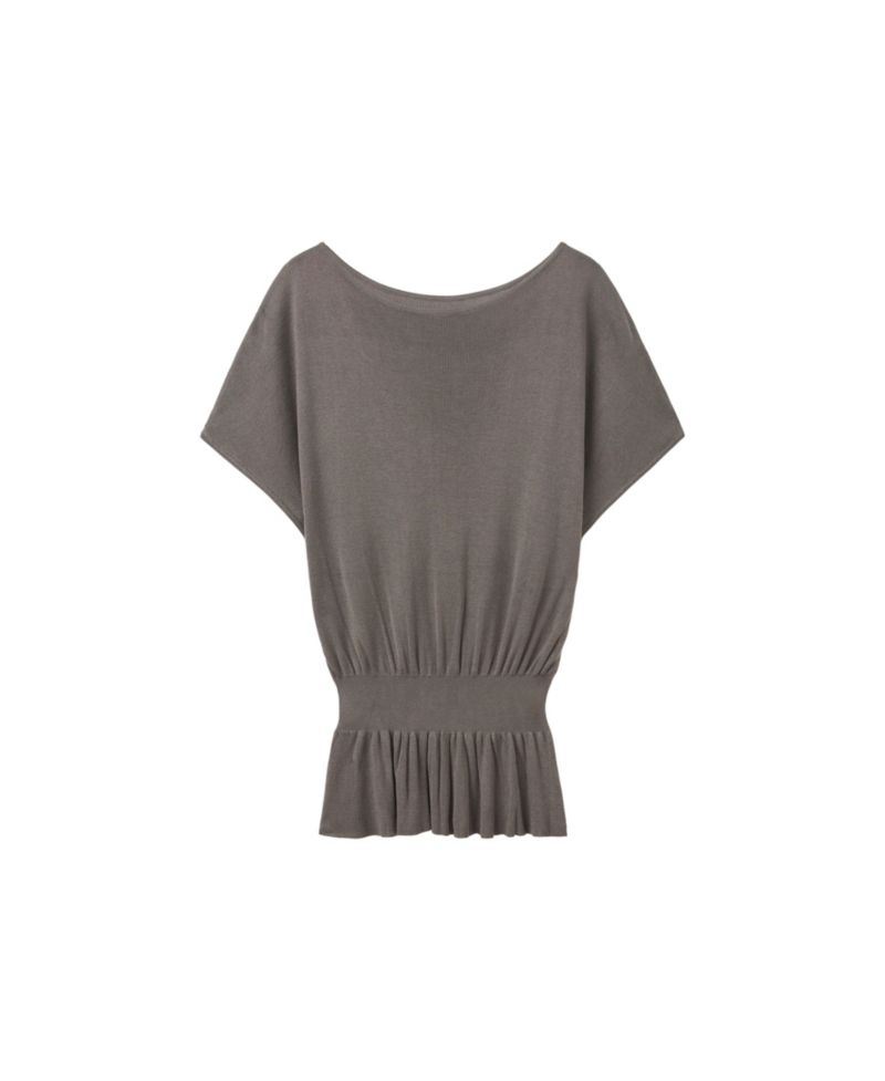 Women's Short-Sleeve Boat Neck Ruched Sweater