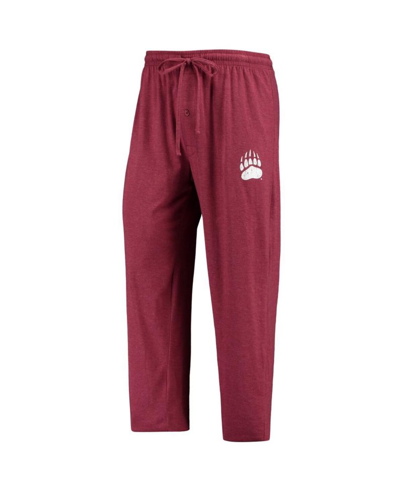Men's Maroon, Heathered Charcoal Distressed Montana Grizzlies Meter Long Sleeve T-shirt and Pants Sleep Set