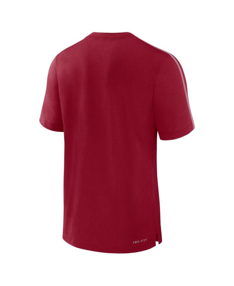 Men's Crimson Oklahoma Sooners 2024 Sideline Player Performance Tri-Blend T-Shirt