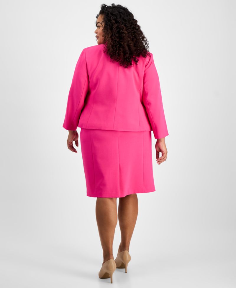 Plus Size Cutout Kissing Jacket & Sheath 2 Piece Dress Suit