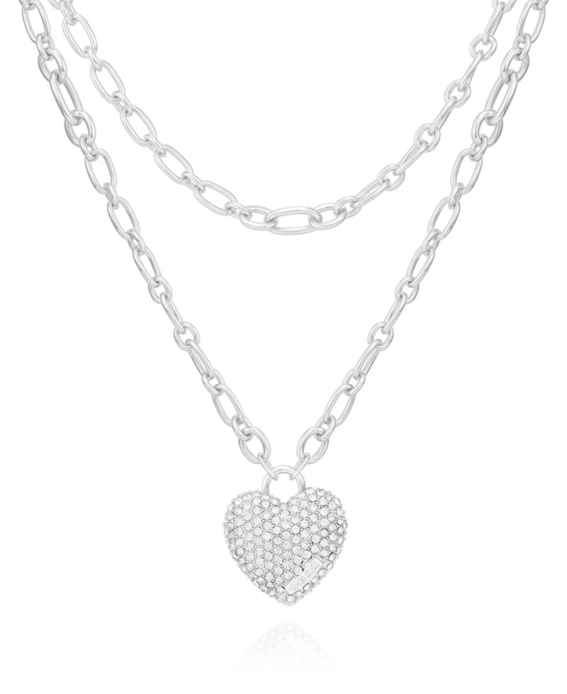 Glass Stone Heart Pendant Necklace