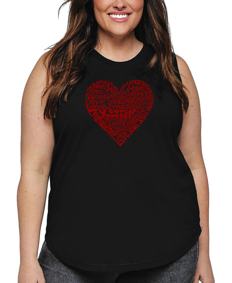 Le Pop Art Plus Size Love Yourself Word Art Tank Top