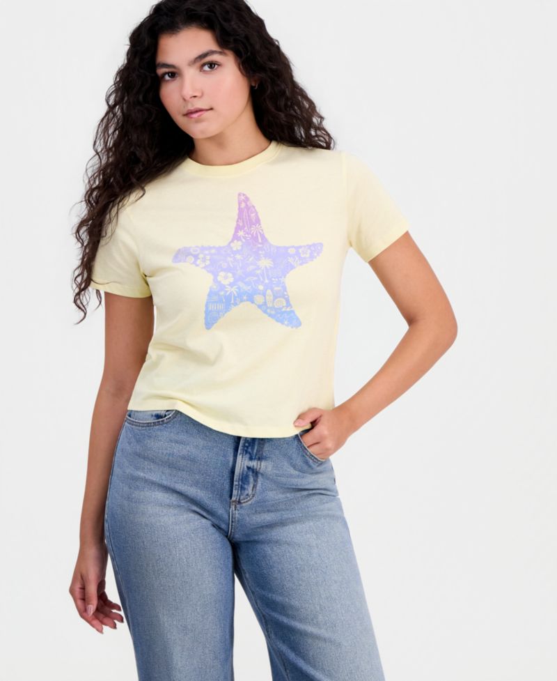 Juniors' Starfish Graphic Cotton T-Shirt