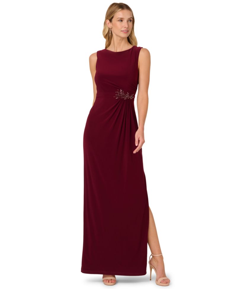 Women's Embellished Back Zipper Maxi Dress