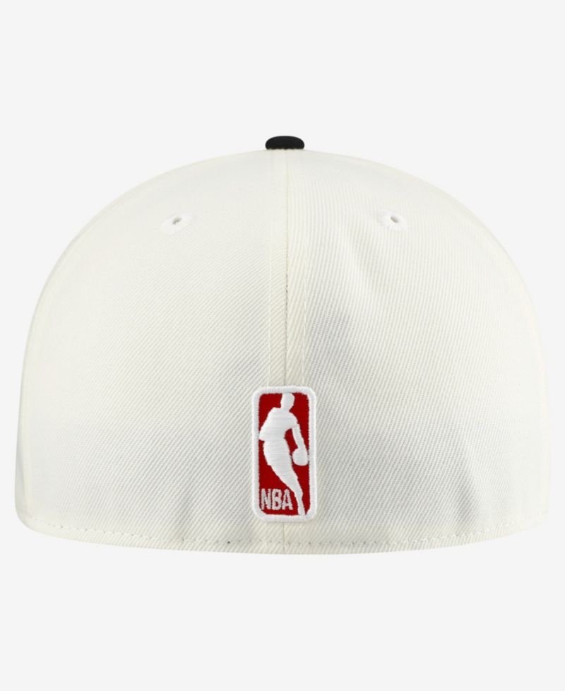 Men's White/Black Chicago Bulls Chrome 59FIFTY Fitted Hat